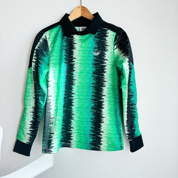 Adidas Bright Green Colorful Long Sleeve Soccer Shirt XS - Picture 4 of 9